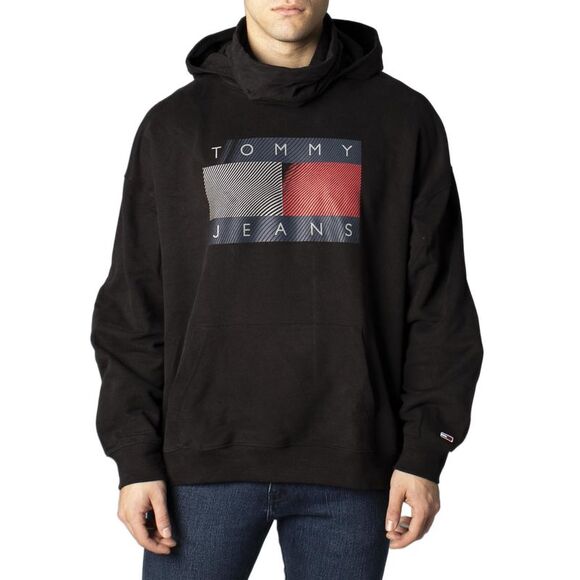 Tommy Hilfiger Jeans Graphic Hoodie DM0DM07466 Men Black Sweatshirts - Picture 1 of 6